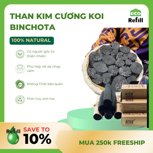 Kim cương đen - Than KOI BINCHOTAN lọc nước khử mùi, bức xạ điện từ