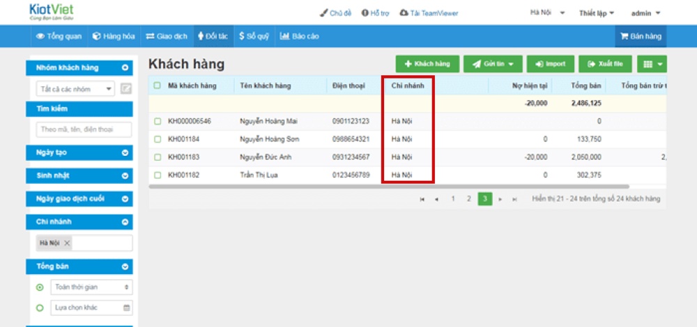 Phần mềm quản trị dữ liệu khách hàng Kiot Việt 