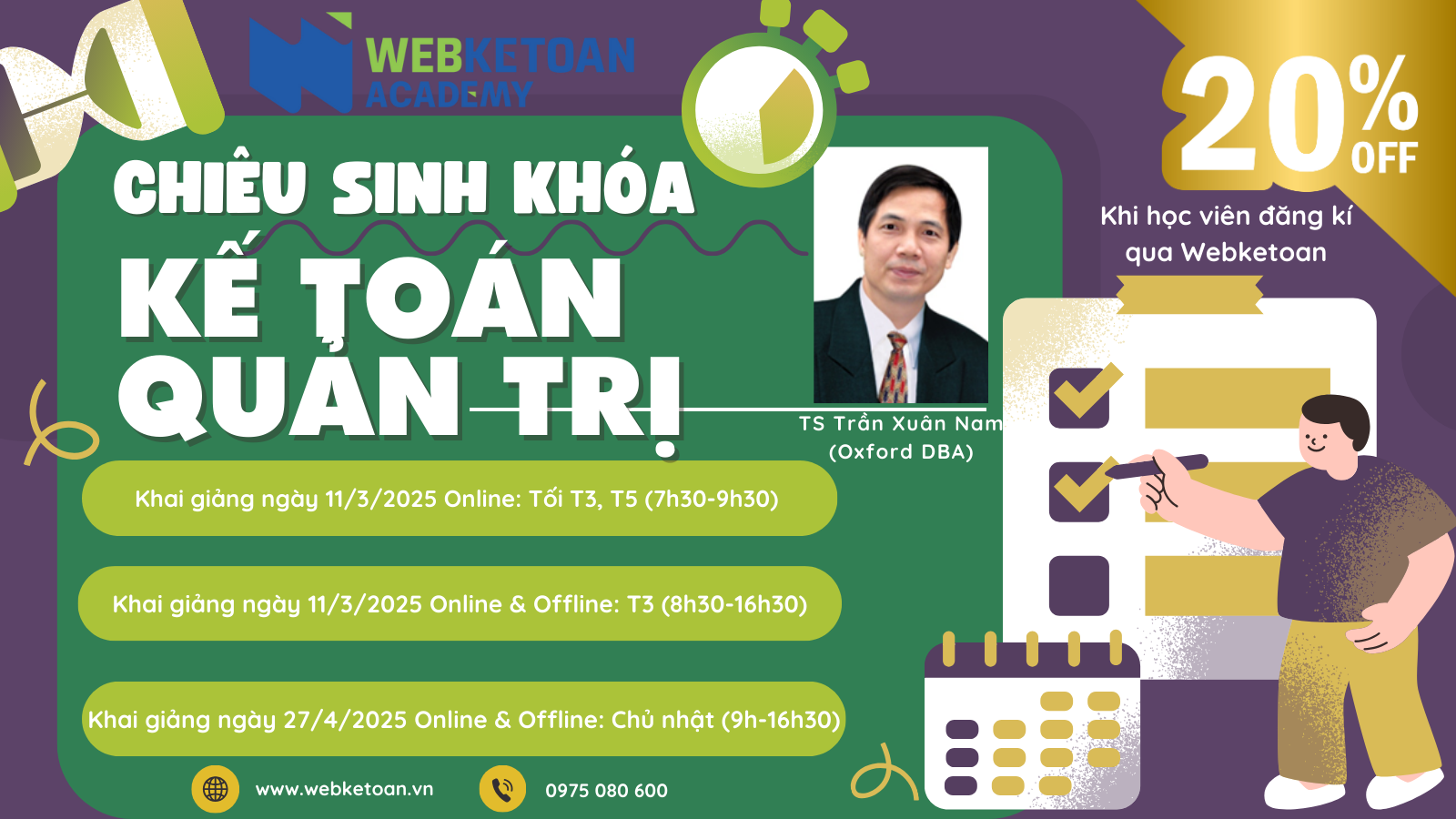 CHIÊU SINH KHÓA HỌC KẾ TOÁN QUẢN TRỊ 11/3