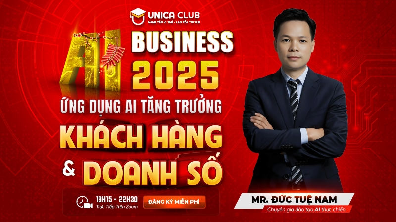 KHÓA HỌC AI BUSINESS: ỨNG DỤNG AI TĂNG TRƯỞNG DOANH THU VÀ KHÁCH HÀNG