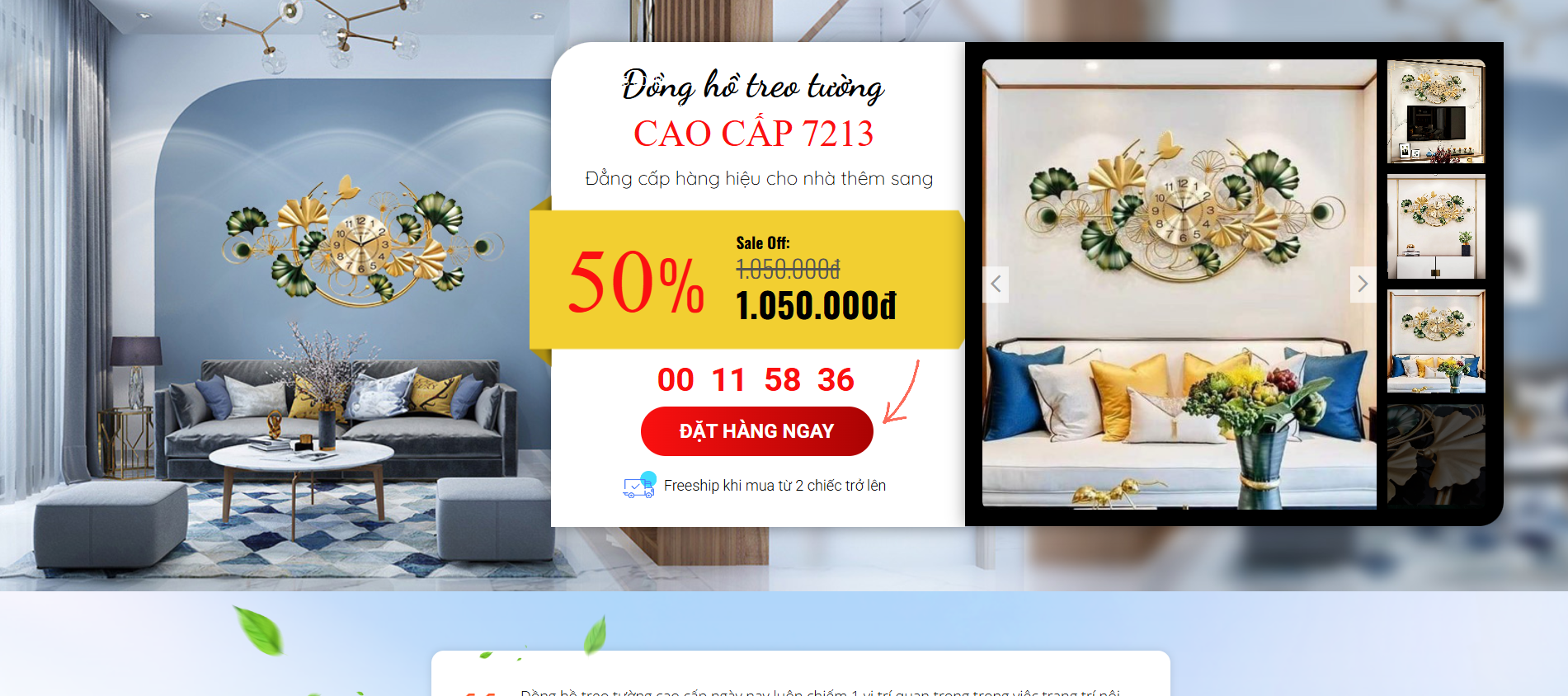 Mẫu Landing page Đồng hồ treo tường