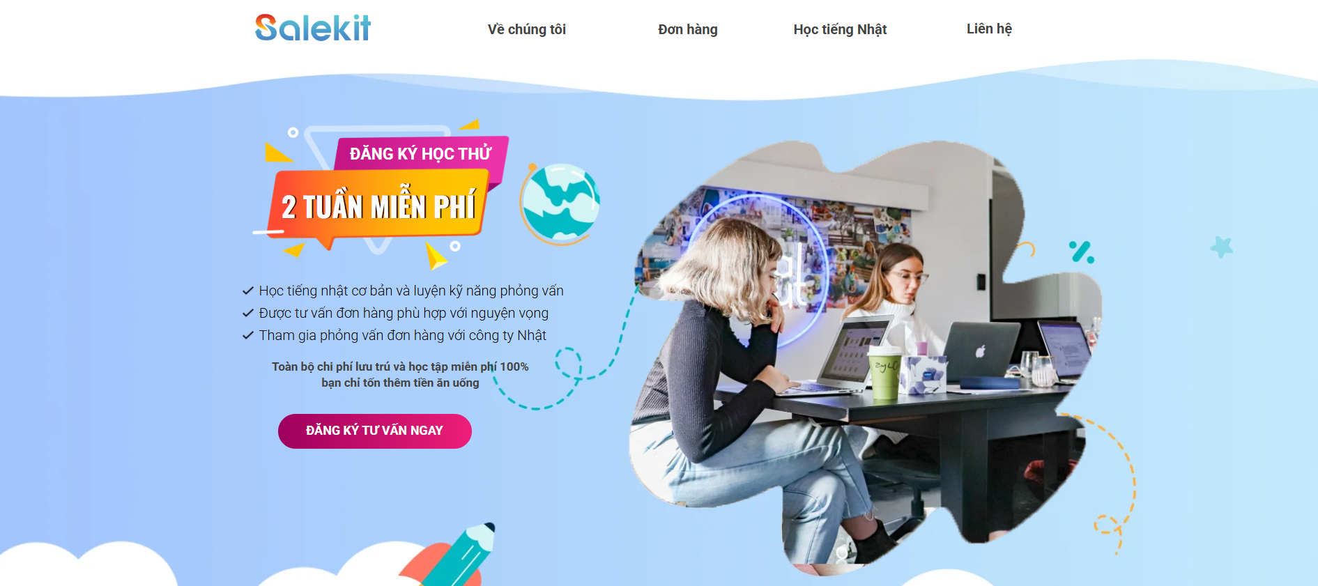 Mẫu landing page Du học Nhật Bản