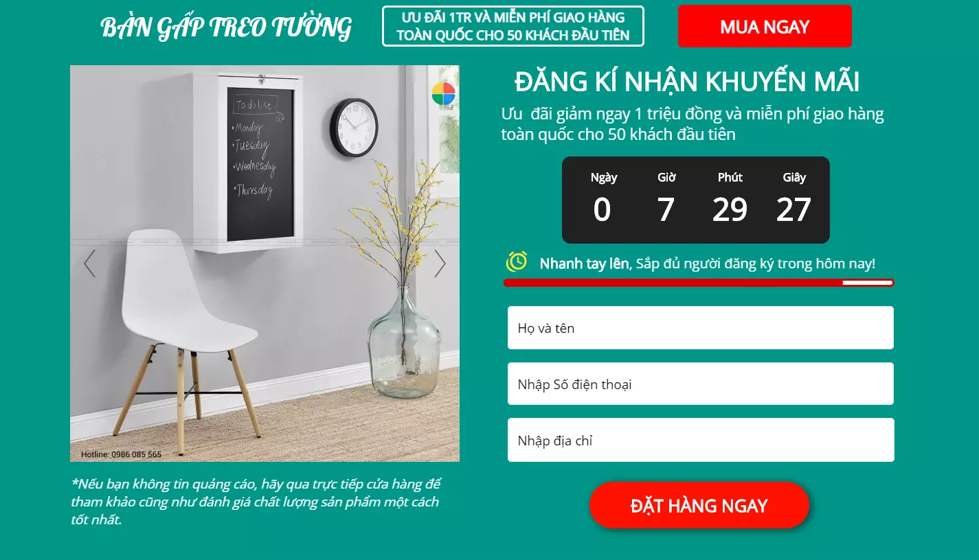 landing page b&aacute;n h&agrave;ng ngắn