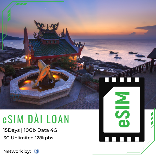  E-SIM Đài Loan 15 ngày 10GB