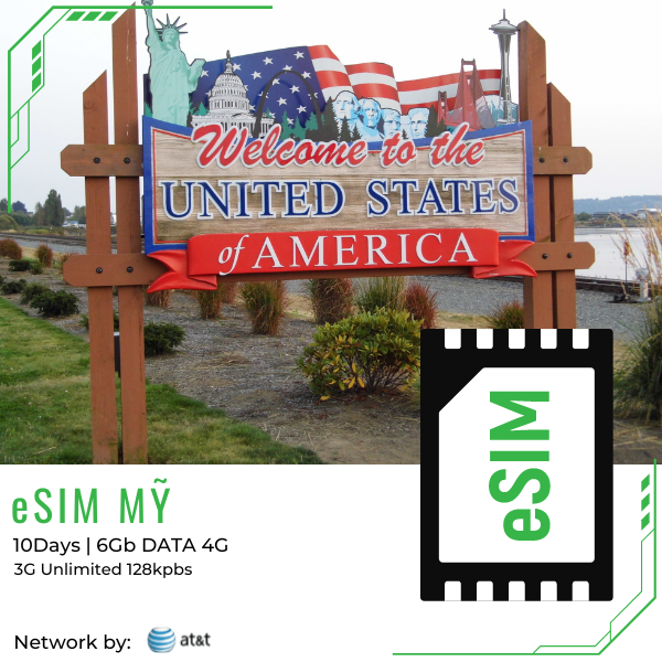  E-SIM Mỹ 10 ngày 6GB