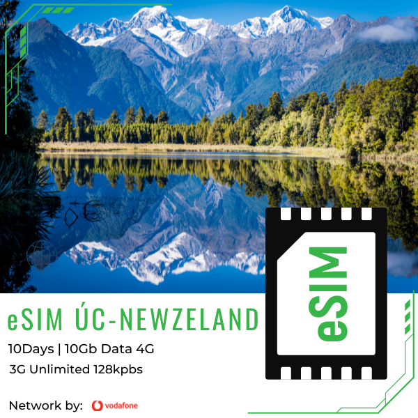 E-SIM Úc + New Zealand 10 ngày 10GB
