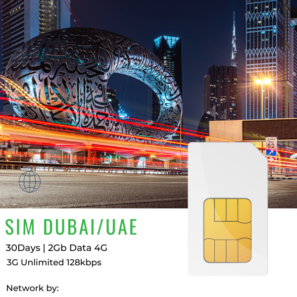  Sim DuBai/UAE 30 ngày 2GB