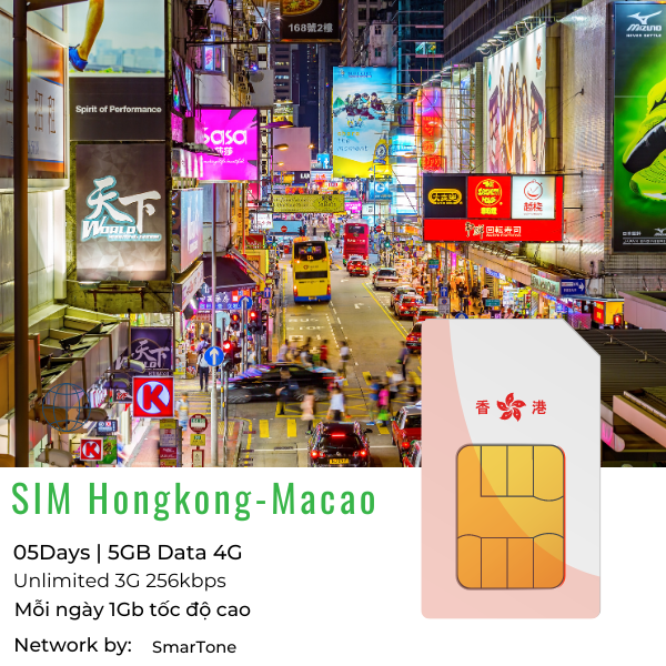 Sim Hongkong Macao 5 ngày 5Gb
