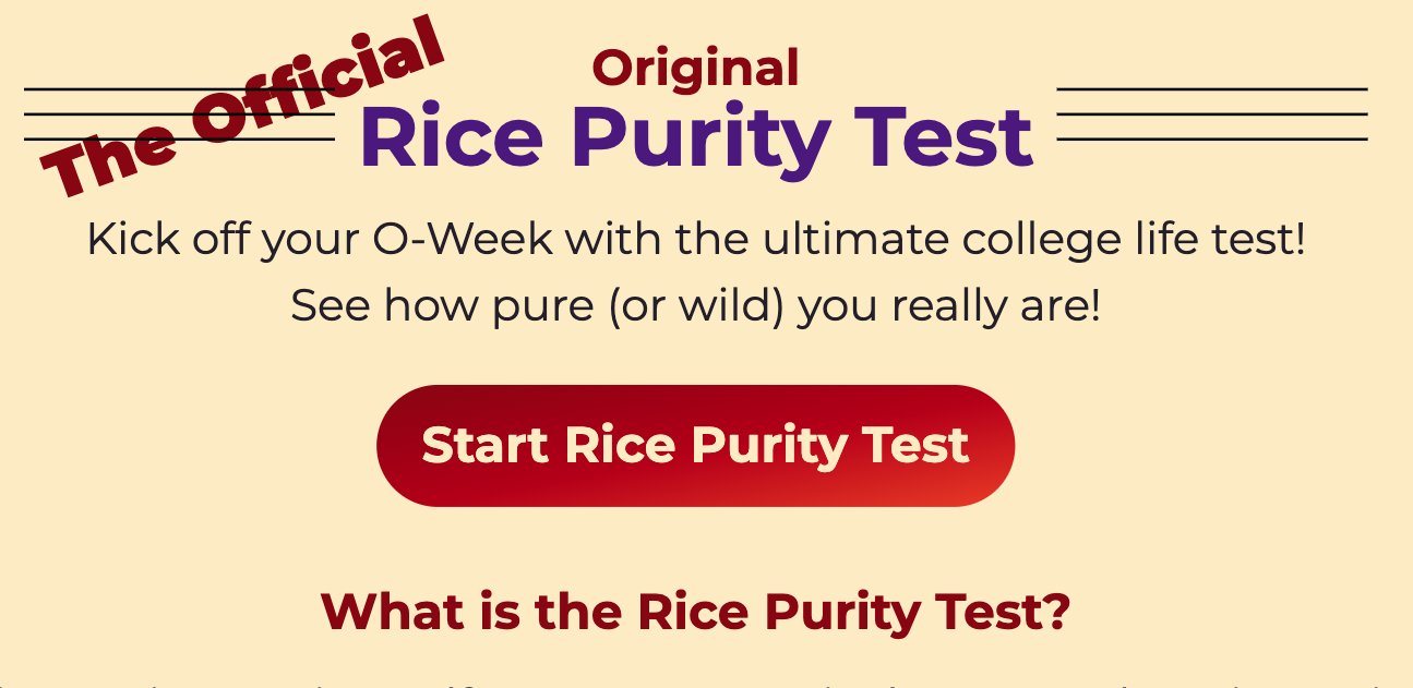 start rice purity test