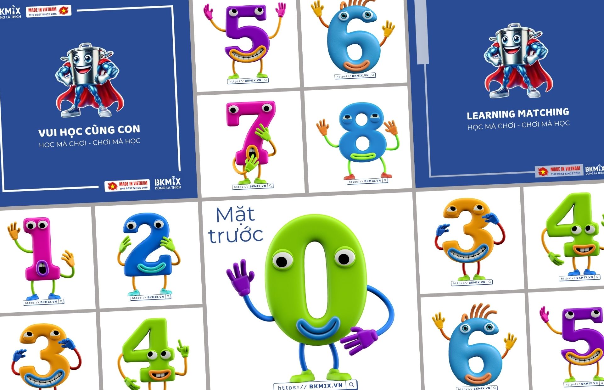 Bộ Thẻ 10 Cặp Số Learning Matching Từ BKMIX