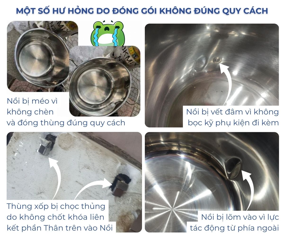 Một số hư hỏng do đóng gói không đúng quy cách