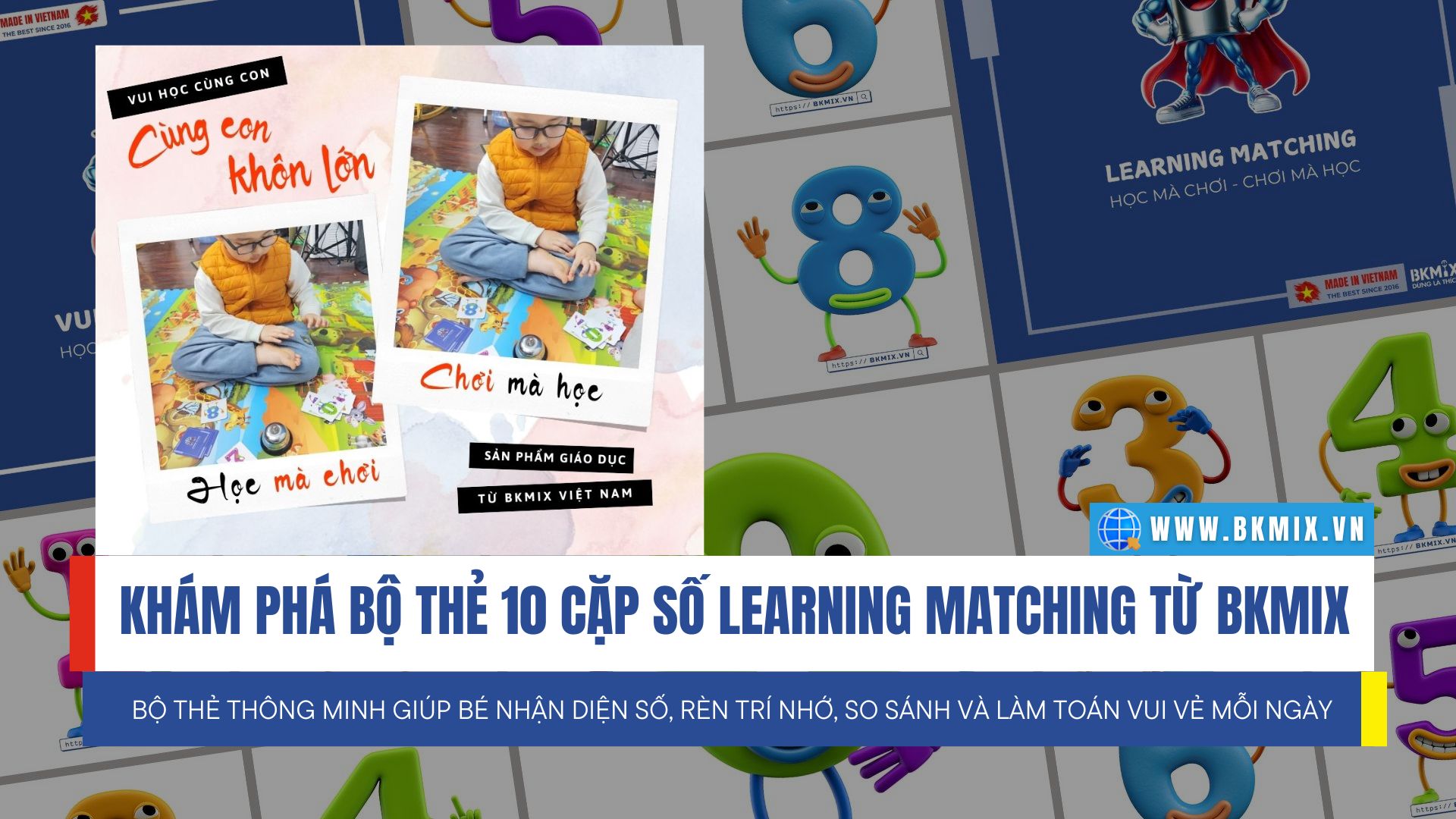 Khám Phá Bộ Thẻ 10 Cặp Số Learning Matching Từ BKMIX
