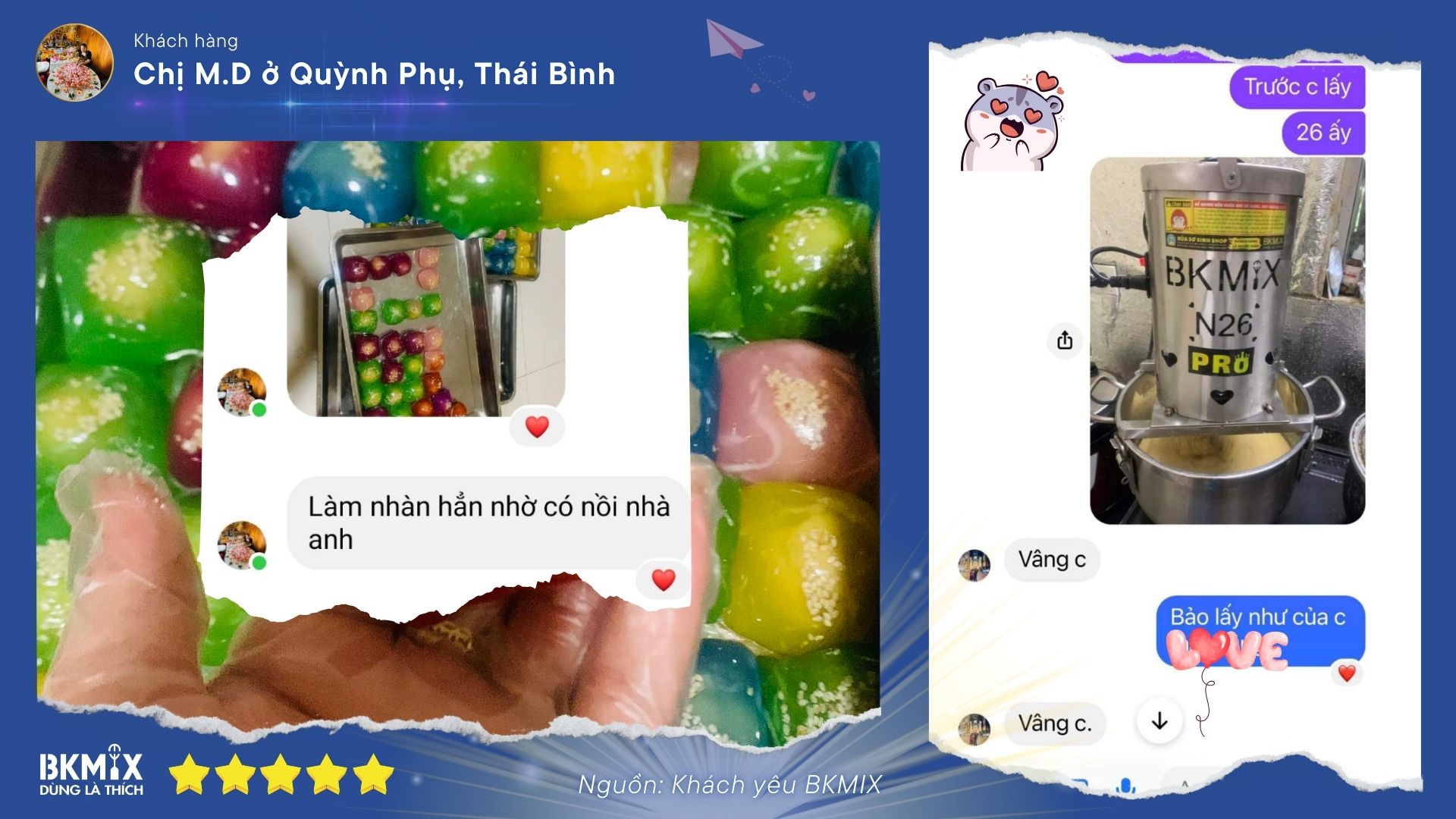 Chào trung thu rực rỡ với nồi sên nhân BKMIX cùng chị M.D ở Thái Bình