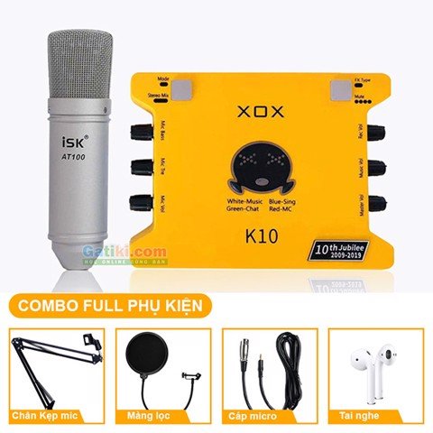 Hướng dẫn cài đặt combo mic thu âm AT100 - Soundcard K10 2020