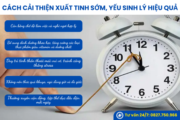 Cách cải thiện xuất tinh sớm, yếu sinh lý