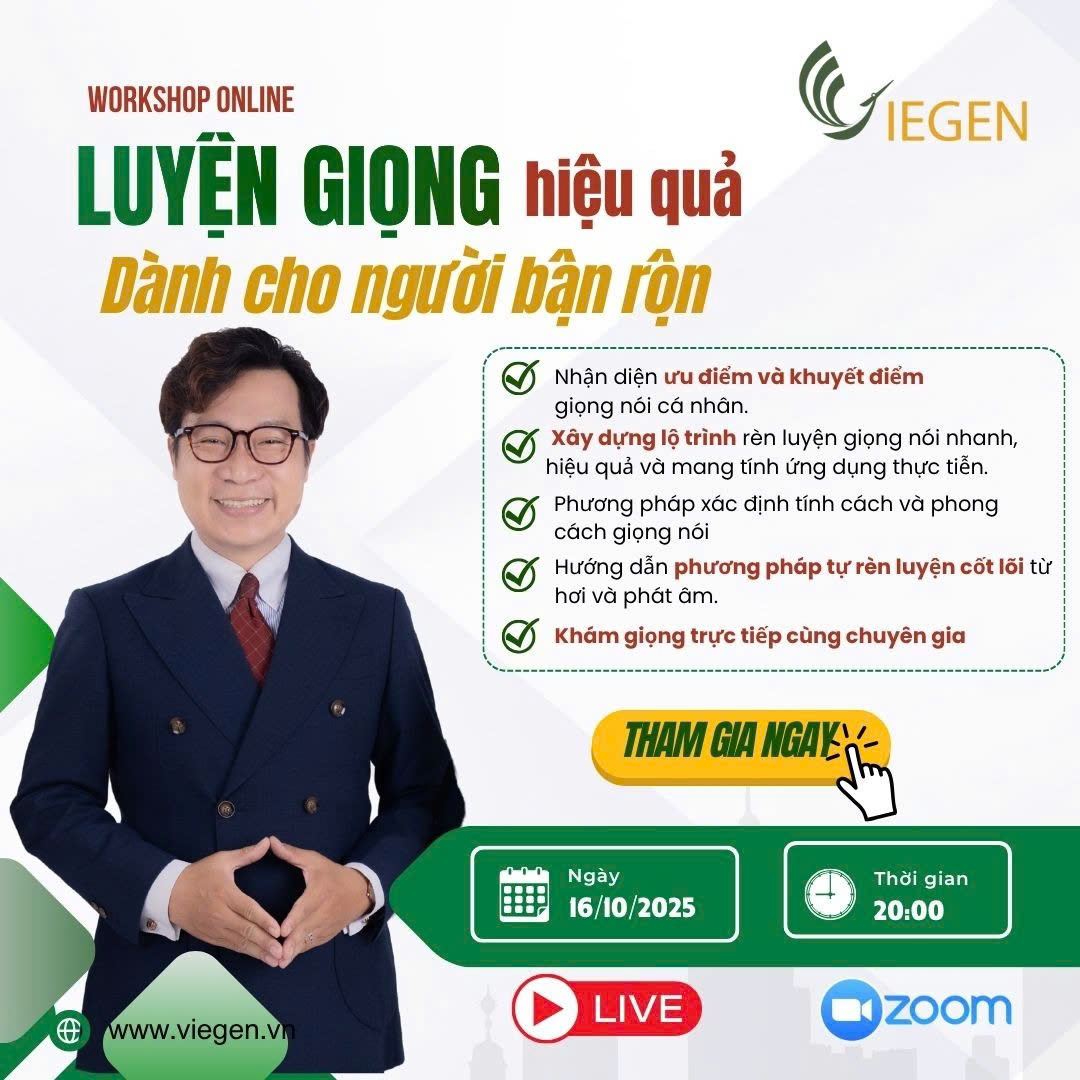 Tham gia Ws online 16/10 : Luyện Giọng Hiệu Quả dành cho người bận rộn