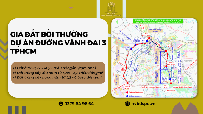 Giá đất bồi thường giải tỏa, tái định cư dự án đường Vành đai 3 TPHCM (Mới nhất)