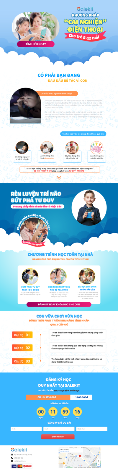 landingpage Khóa học cho trẻ 1 