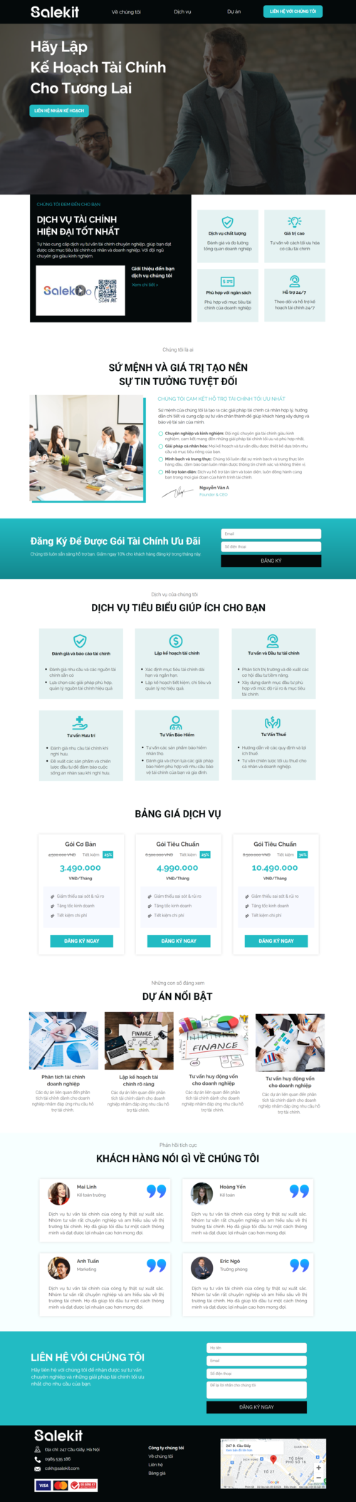 landingpage Giải pháp tư vấn tài chính 