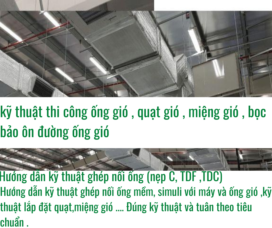 ĐĂNG KÝ LỚP TRIỂN KHAI THI CÔNG LẮP ĐẶT ỐNG GIÓ MIỆNG GIÓ